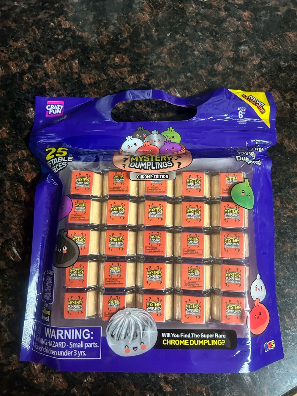 NEW RELEASE 25x Crazy Fun® RMS Extra Mini Mystery Dumpling Chrome Edition Set